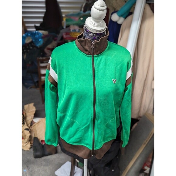 Vintage American Eagle Medium Sportswear Green Zip Up Track Jacket Y2K - Picture 3 of 10